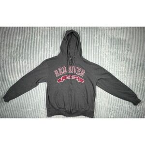 Crazy Apparel Hooded Sweatshirt Men's M Embroidered‎ New Mexico Red River *Flaws